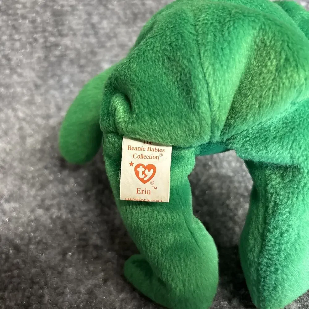 1997 ULTRA RARE Erin Ty Beanie Baby with Eyes ERROR, Beanie babies RETIRED Ty Er
